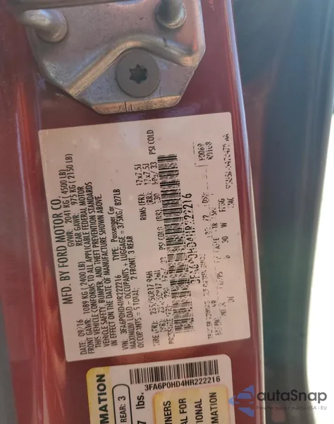 2017 Ford Fusion Se z USA, uszkodzony, nr VIN 3FA6P0HD4HR222216